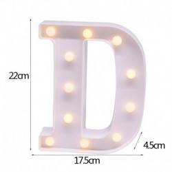 D - 21 cm LED-es éjszakai fény 26 angol ábécé száma elemlámpa romantikus esküvői party dekoráció karácsonyi