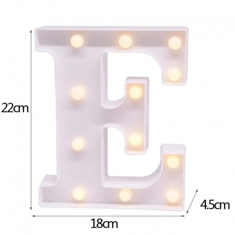 E - 21 cm LED-es éjszakai fény 26 angol ábécé száma elemlámpa romantikus esküvői party dekoráció karácsonyi