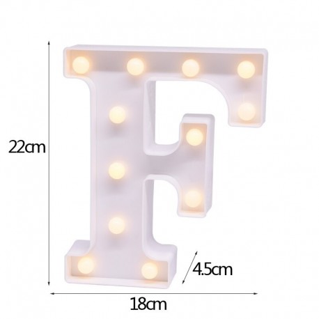 F - 21 cm LED-es éjszakai fény 26 angol ábécé száma elemlámpa romantikus esküvői party dekoráció karácsonyi