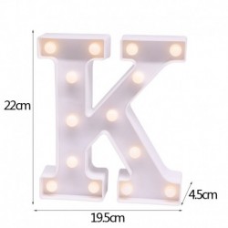 K - 21 cm LED-es éjszakai fény 26 angol ábécé száma elemlámpa romantikus esküvői party dekoráció karácsonyi