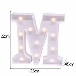M - 21 cm LED-es éjszakai fény 26 angol ábécé száma elemlámpa romantikus esküvői party dekoráció karácsonyi
