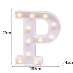 P - 21 cm LED-es éjszakai fény 26 angol ábécé száma elemlámpa romantikus esküvői party dekoráció karácsonyi