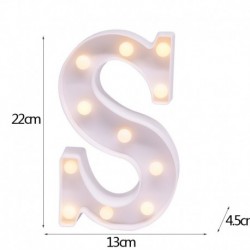 S - 21 cm LED-es éjszakai fény 26 angol ábécé száma elemlámpa romantikus esküvői party dekoráció karácsonyi