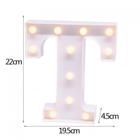 T - 21 cm LED-es éjszakai fény 26 angol ábécé száma elemlámpa romantikus esküvői party dekoráció karácsonyi