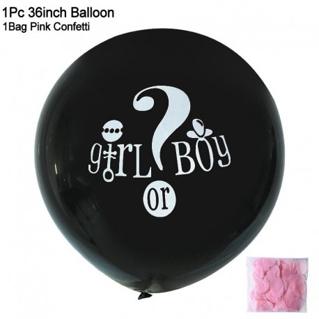 rózsaszín konfetti készlet - 36 hüvelykes fiú vagy lány léggömb nemű felfedő party fekete latex ballon kék
