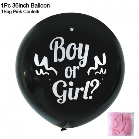 rózsaszín konfetti készlet - 36 hüvelykes fiú vagy lány léggömb nemű felfedő party fekete latex ballon kék