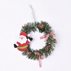 A - 13 cm-es mini karácsonyi koszorú garland karácsonyfa medál ajtó függő díszek karácsonyi díszek otthoni navidad új