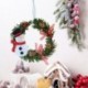 A - 13 cm-es mini karácsonyi koszorú garland karácsonyfa medál ajtó függő díszek karácsonyi díszek otthoni navidad új