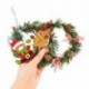 A - 13 cm-es mini karácsonyi koszorú garland karácsonyfa medál ajtó függő díszek karácsonyi díszek otthoni navidad új
