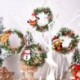B - 13 cm-es mini karácsonyi koszorú garland karácsonyfa medál ajtó függő díszek karácsonyi díszek otthoni navidad új