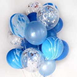 kék téma - 20db party dekoráció achát ballon arany konfetti ballon boldog születésnapot ballon baba zuhany dekoráció
