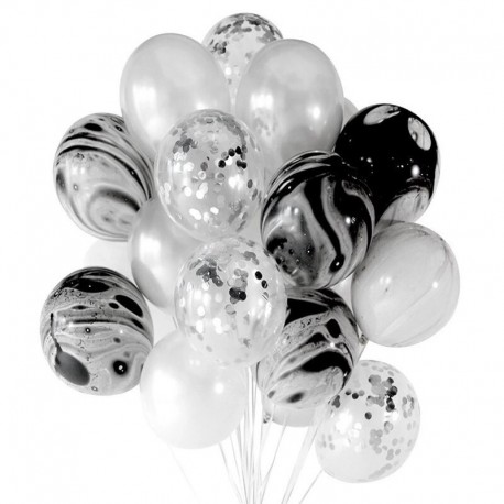 ezüst téma - 20db party dekoráció achát ballon arany konfetti ballon boldog születésnapot ballon baba zuhany dekoráció