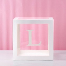 L - AZ betű neve átlátszó lufi doboz BABY fiú lány 1. születésnapi party esküvői dekoráció keresztelő baba zuhany
