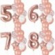 szám5 készlet - 12db-os fólia rózsaarany latex lufi boldog születésnapot party dekoráció gyerekek kislány fiú 1. éves