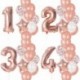 szám1 készlet - 12db-os fólia rózsaarany latex lufi boldog születésnapot party dekoráció gyerekek kislány fiú 1. éves