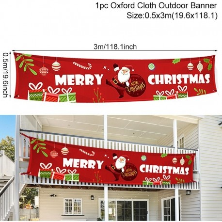 B - 3M Merry Christmas Banner Oxford ruhával függő transzparensek Karácsonyi díszek otthoni szabadtéri áruházhoz Banner