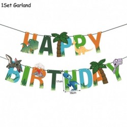 1set koszorú - 1Set Dinosaur Confetti Latex Balloons Happy Birthday Banner Jungle Wild Animal Kids Birthday Party Decoration