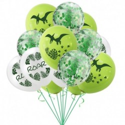 15db szett2 - 1Set Dinosaur Confetti Latex Balloons Happy Birthday Banner Jungle Wild Animal Kids Birthday Party Decoration Baby