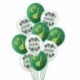 10db készlet1 - 1Set Dinosaur Confetti Latex Balloons Happy Birthday Banner Jungle Wild Animal Kids Birthday Party Decoration