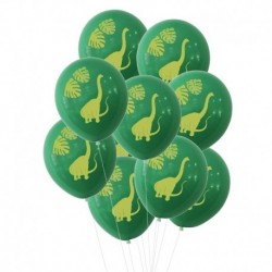 10db szett4 - 1Set Dinosaur Confetti Latex Balloons Happy Birthday Banner Jungle Wild Animal Kids Birthday Party Decoration Baby
