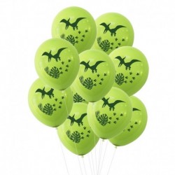 10db szett6 - 1Set Dinosaur Confetti Latex Balloons Happy Birthday Banner Jungle Wild Animal Kids Birthday Party Decoration Baby