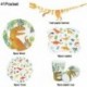 41db készlet - Dinoszaurusz téma eldobható evőeszközök boldog születésnapot szalaghirdetés dinoszaurusz születésnapi