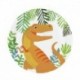 8db 7 hüvelykes lemez - Dinoszaurusz téma eldobható evőeszközök boldog születésnapot szalaghirdetés dinoszaurusz