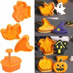 4db - 4db Halloween party dekoráció tök szellem téma műanyag süti vágó dugattyú fondant csokoládé penész torta