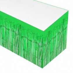 Zöld - 275x75 cm-es fólia talmi asztali szoknya fémes fényes bojt asztali borító a hawaii születésnapi parti esküvői