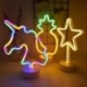 A - Flamingo Unicorn Neon Sign LED éjszakai lámpa otthoni gyerekszoba dekorációhoz Hawaii trópusi party esküvői