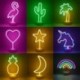 A - Flamingo Unicorn Neon Sign LED éjszakai lámpa otthoni gyerekszoba dekorációhoz Hawaii trópusi party esküvői