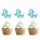 vad - 10db arany ó baba cupcake topper fiú lány baba zuhany nemi felfedi gyerekek 1. születésnapi party dekorációs torta