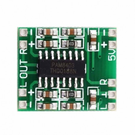Digitális erősítő kártya modul 2 * 3W D osztály PAM8403 Nagy hatékonyságú 2,5 - 5 V USB tápegység USB tápegység