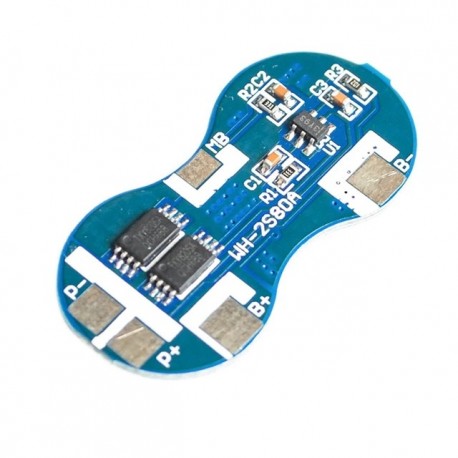 7,4 V 2 húr 18650 lítium akkumulátor védőtábla Dupla húr védelmi chip 8,4 V túláram túllépés 4A