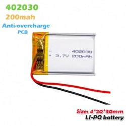 1 DB - 402030 3,7 V 200 mAh Lipo lítium polimer újratölthető akkumulátor GPS MP3 MP4 MP5 Bluetooth headset hangszóró