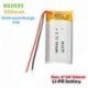 2db - 1 / 2db 3.7V 500mAh 802035 polimer lítium akkumulátor MP3 MP4 MP5 Bluetooth headset figyelő kaputelefonhoz Li-polimer