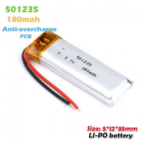 2db - 501235 3,7v 180mAh újratölthető lítium polimer akkumulátor MP3 MP4 GPS navigációs bluetooth headset hangszóróhoz