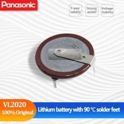 Névleges feszültség: 3V - 100 -ban eredeti Panasonic VL2020 2020 3V 20mAh újratölthető lítium akkumulátor, 90 fokos