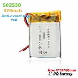 2db - 502530 3,7 V 370 mAh Li-ion lítium újratölthető akkumulátor MP3 MP4 MP5 GPS hordozható DVD fényképezőgéphez