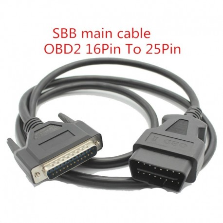 Új OBD2 16PIN - 25PIN kábel az SBB kulcsos programozóhoz Sbb v33 kulcs prog 25 PIN OBD 2 fő kábeladapter diagnosztikai