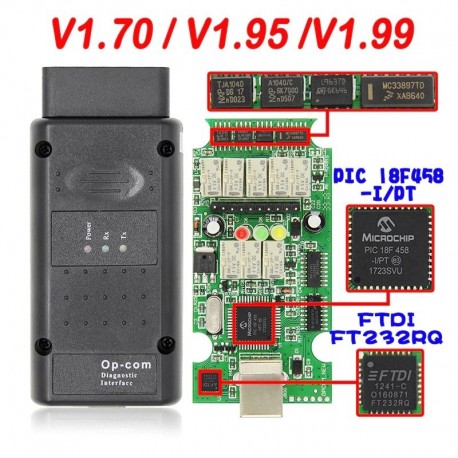 2018 V1.95 OPCOM V1.59 1.65 OP COM V1.70 OPCOM V1.78 For Opel OBD2 OP-COM  Interface Scanner Diagnostic Tool With PIC18F458 Chip