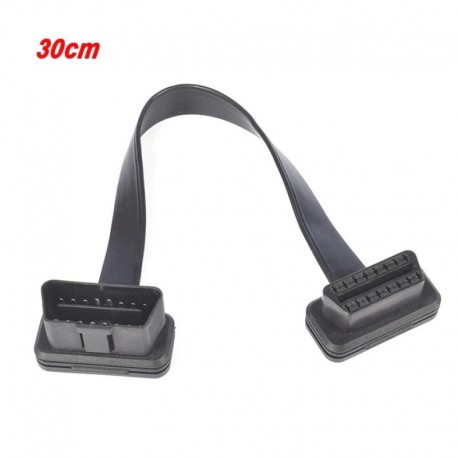 30 cm-es nudli kábel OBD2 hosszabbító kábel OBD2 16 tűs apa - 16 tű hüvelyes OBD II csatlakozó az OBD2 diagnosztikai