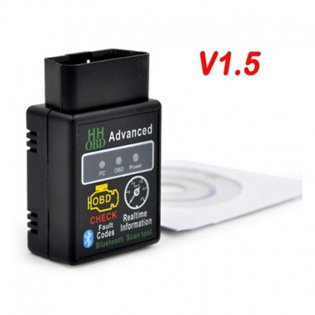 V1.5 - Android rendszerhez Windows MINI ELM327 HHOBD HH OBD Bluetooth OBD2 V2.1 Fekete intelligens autó diagnosztikai eszköz