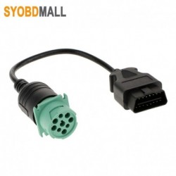 Zöld J1939 9 tűs OBDII Y kábel Cummins teherautó-szkennerhez OBD2 16 tűs férfi automatikus szkenner adapter, meglévő OBD