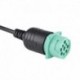 Zöld J1939 9 tűs OBDII Y kábel Cummins teherautó-szkennerhez OBD2 16 tűs férfi automatikus szkenner adapter, meglévő OBD