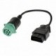Zöld J1939 9 tűs OBDII Y kábel Cummins teherautó-szkennerhez OBD2 16 tűs férfi automatikus szkenner adapter, meglévő OBD