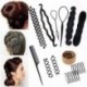 3PCS - DIY Hajkiegészítők Varázsfánk konty készítő Zsinór formázó hajtűk Barrettes Twist hajcsipeszek Frizura fonás