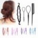 3PCS - DIY Hajkiegészítők Varázsfánk konty készítő Zsinór formázó hajtűk Barrettes Twist hajcsipeszek Frizura fonás