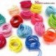 50db véletlenszerű szín - Divat rugalmas gumiszalagok DIY fánk haj kiegészítők Édes lányok hajcsat