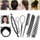 5db H stílus - 79-2Pcs női kiegészítők fonás eszközök DIY fánk haj konty készítő Barrette Styling Twist Pull hajtű